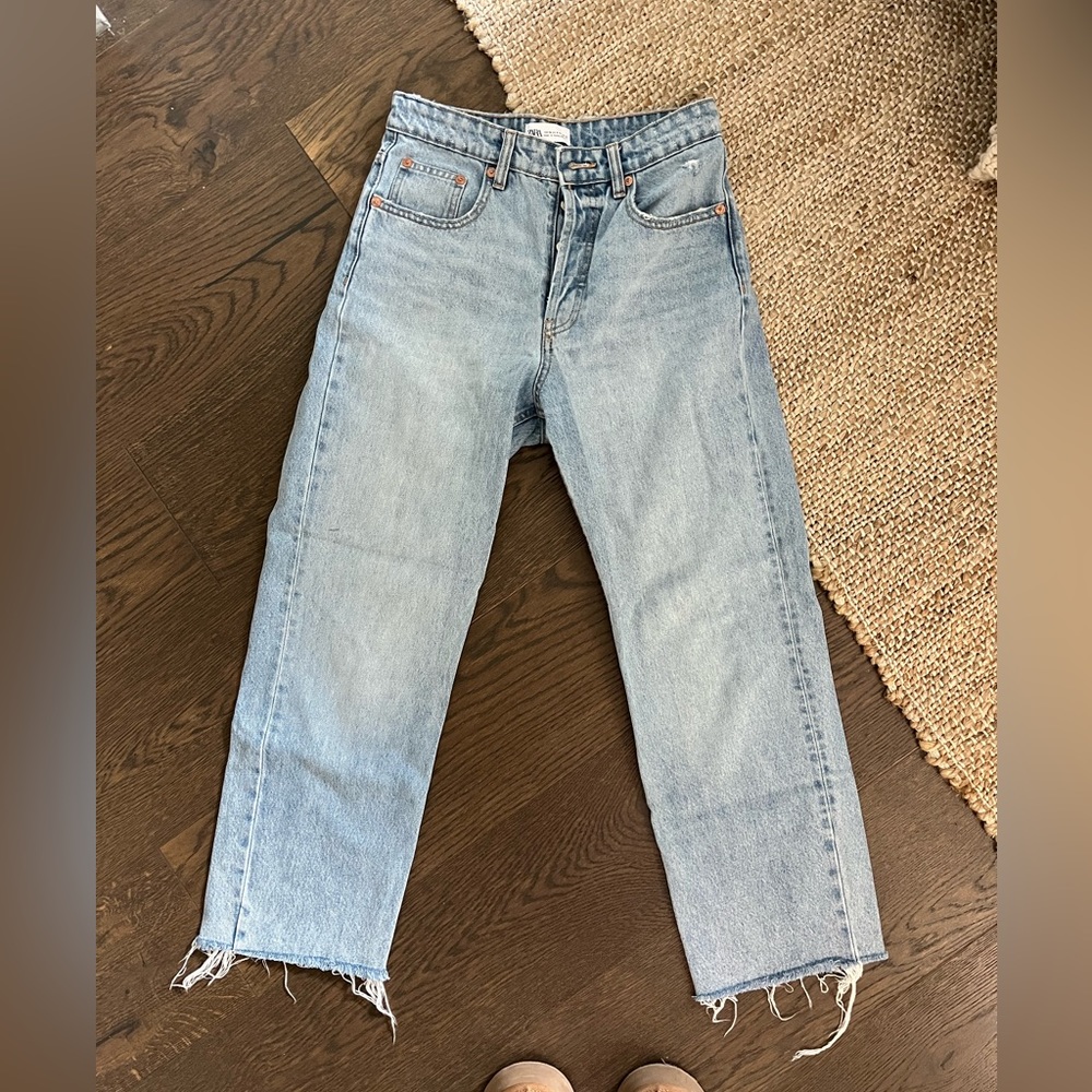 Zara high rise straight leg jeans